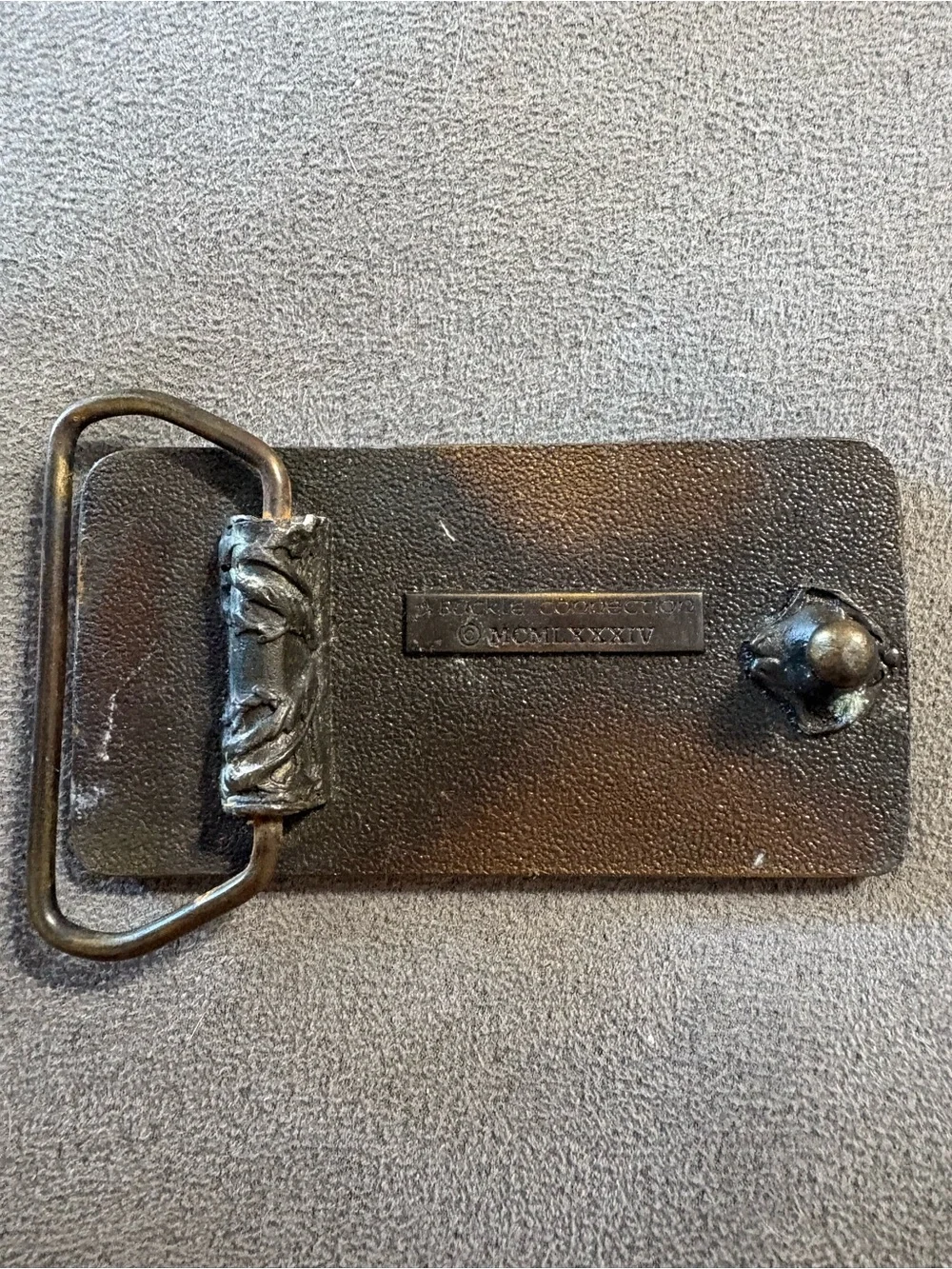 Vintage Belt Buckle MAX Rivet Rivet Cessna Plane Enamel Bronze